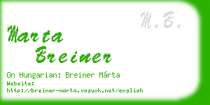 marta breiner business card